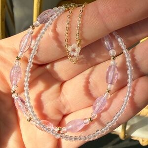 Lavender Quartz Beaded Necklace